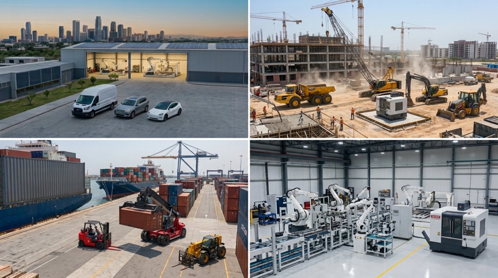 Activos que financiamos: transporte, construcción, logística portuaria y maquinaria industrial